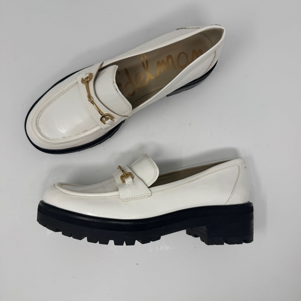 Sam Edelman White Lug Sole Loafers US 8